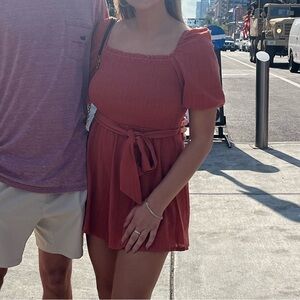 Burnt Orange Short Sleeve Romper